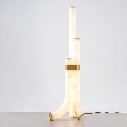 Piped Alabaster Floor Lamp
