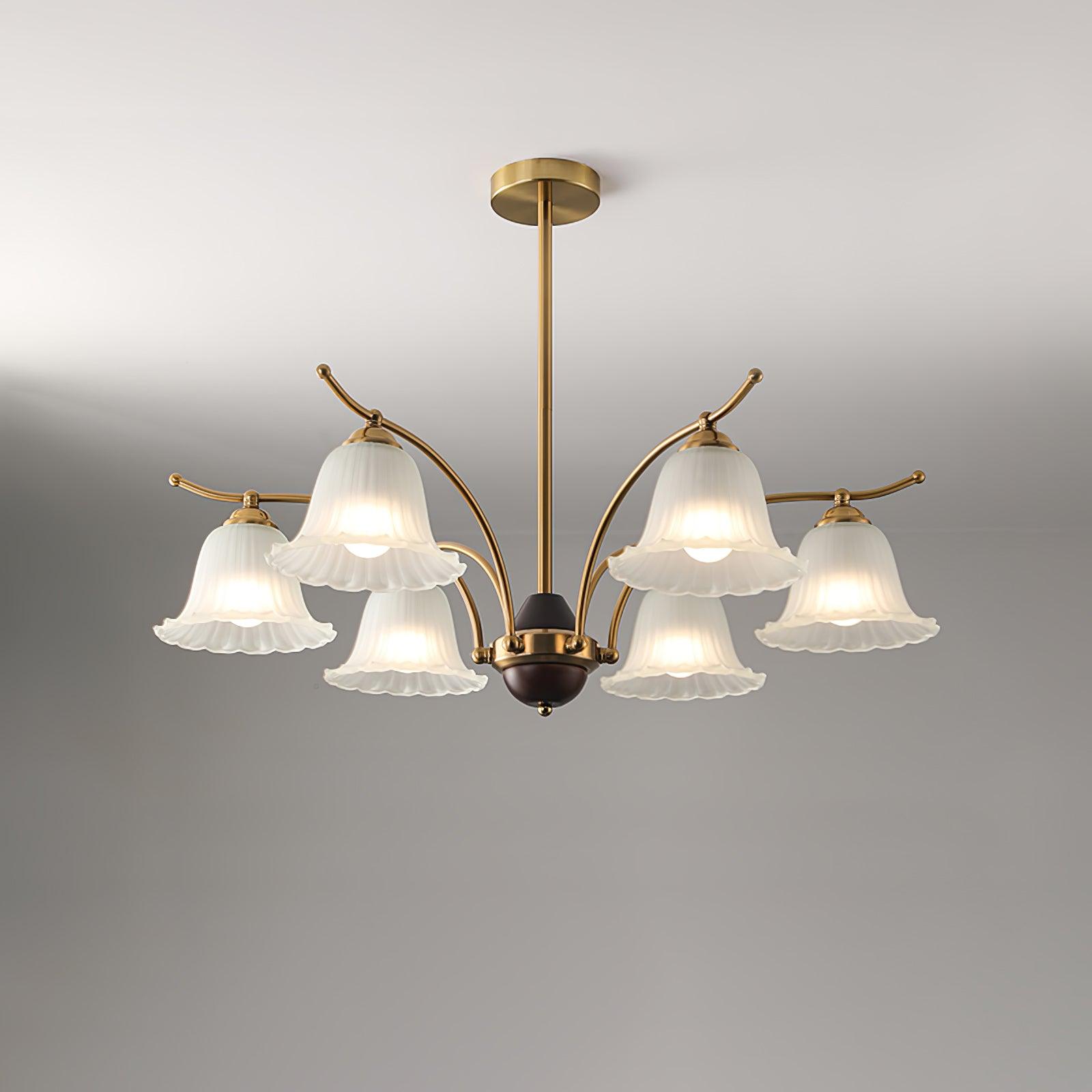 Flora Brass Alabaster Chandelier