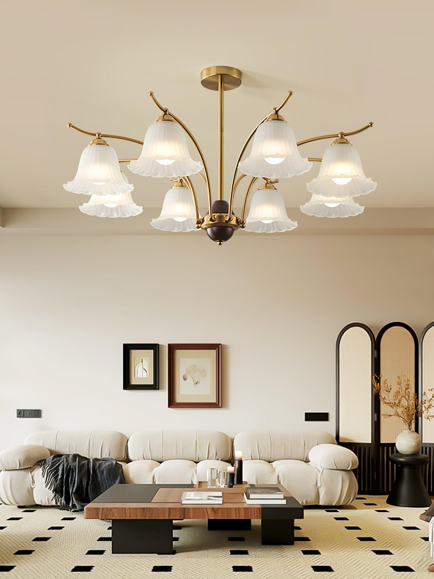 Flora Brass Alabaster Chandelier