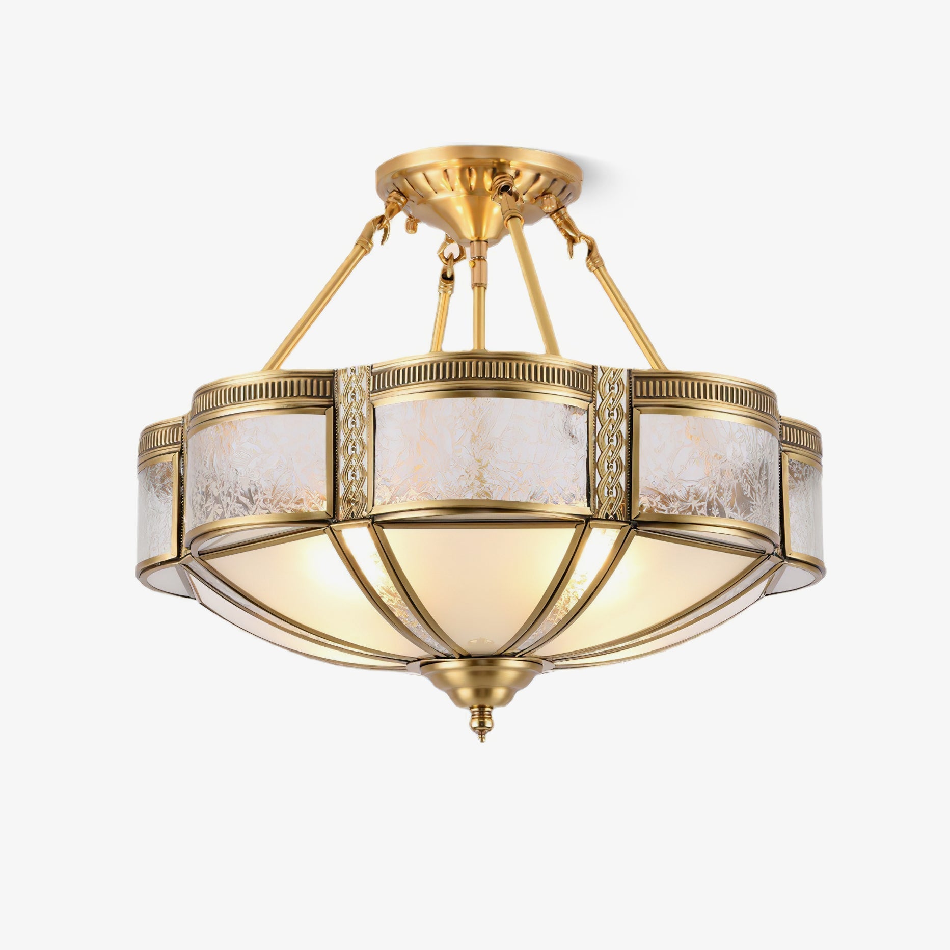 Floral Brass Ceiling Lamp