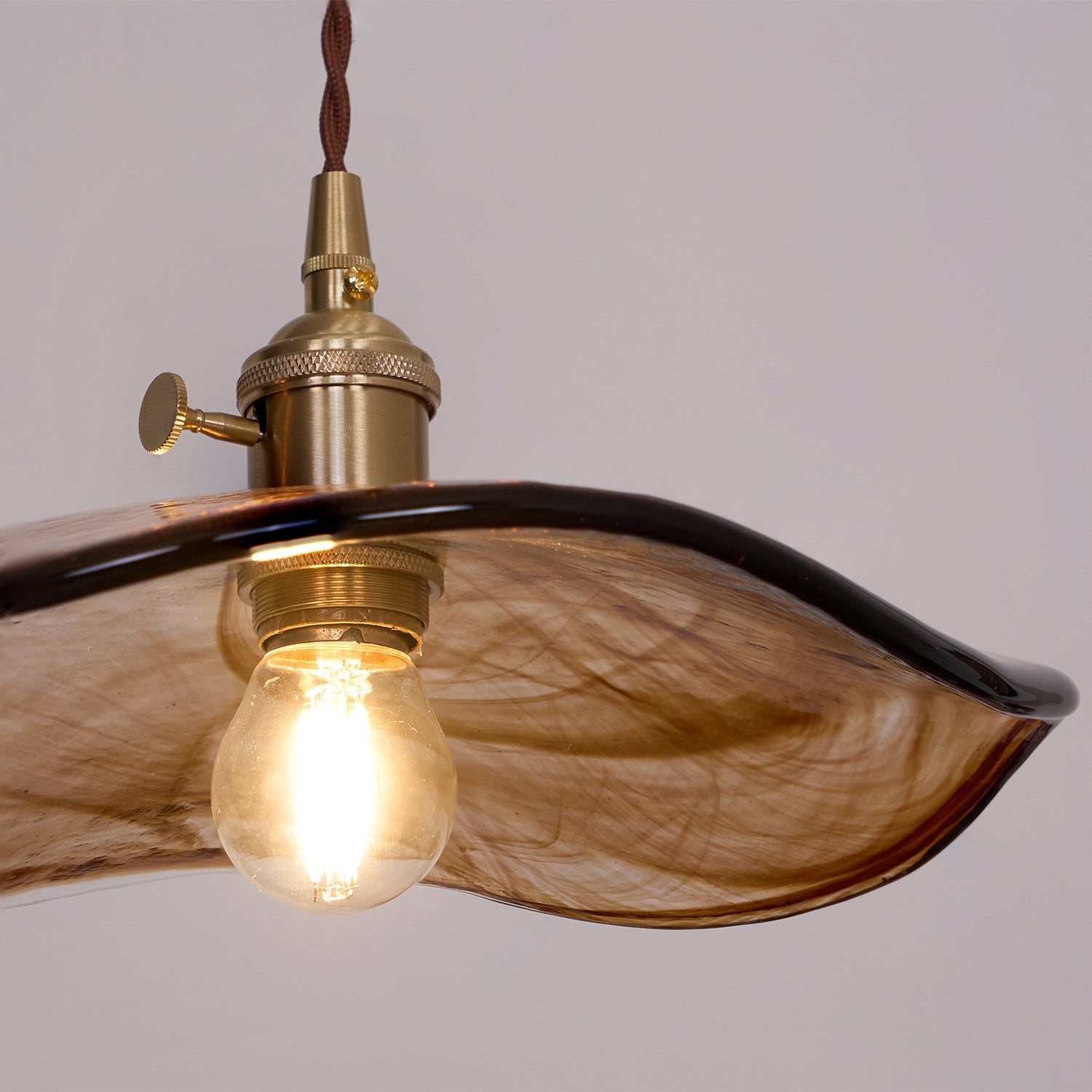 Flower Petal Glass Pendant Swag Light