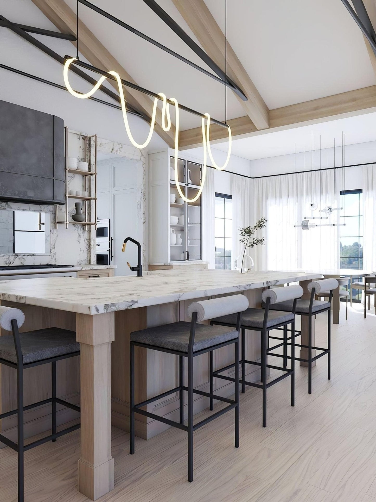 Flexible Linear Curve Chandelier