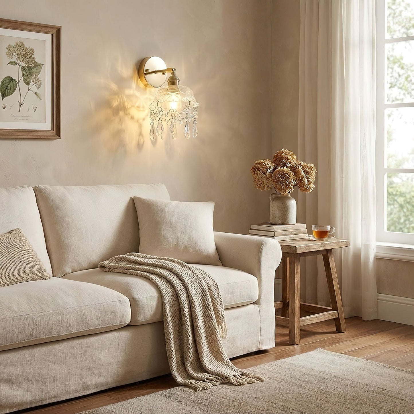 French Crystal Tassel Wall Light
