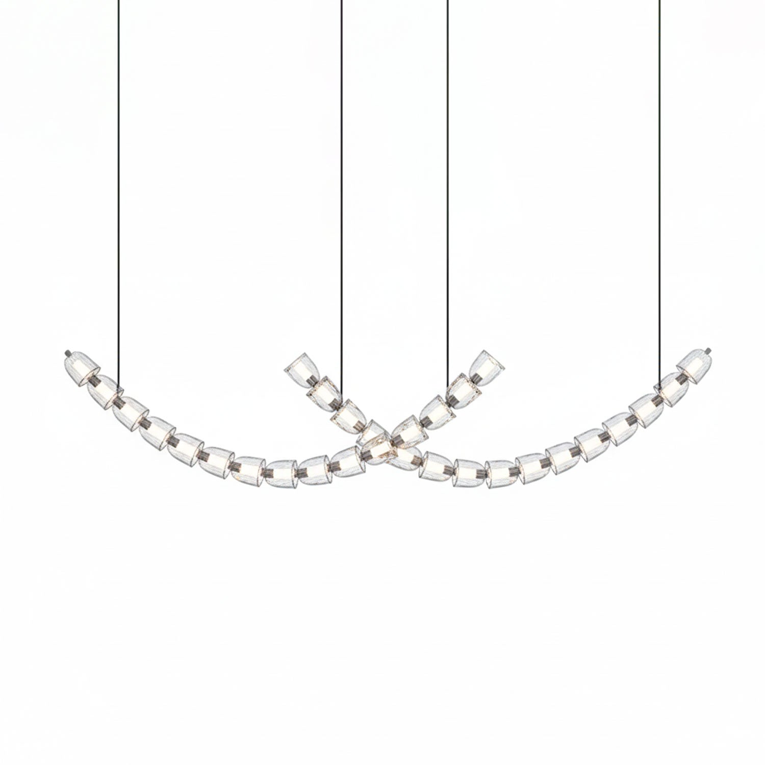 The Gabriel Curved LED Chandelier | Custom Size & Made-to-Order Lighting for Luxury Homes & Commercial Spaces