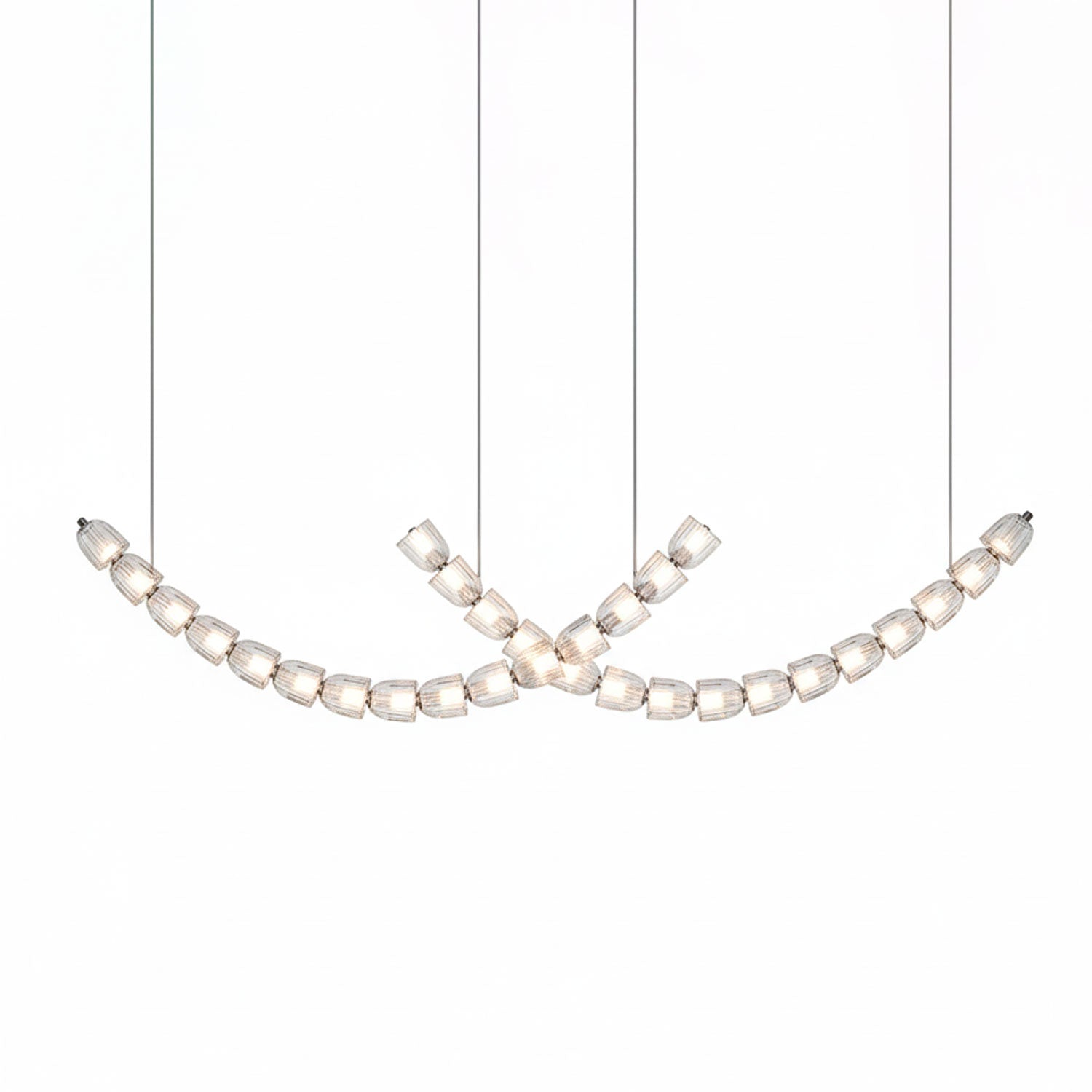 The Gabriel Curved LED Chandelier | Custom Size & Made-to-Order Lighting for Luxury Homes & Commercial Spaces