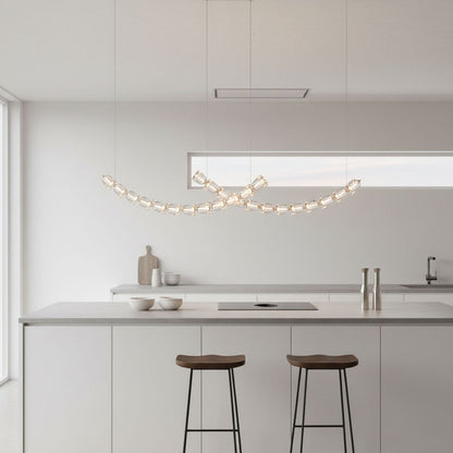 The Gabriel Curved LED Chandelier | Custom Size & Made-to-Order Lighting for Luxury Homes & Commercial Spaces