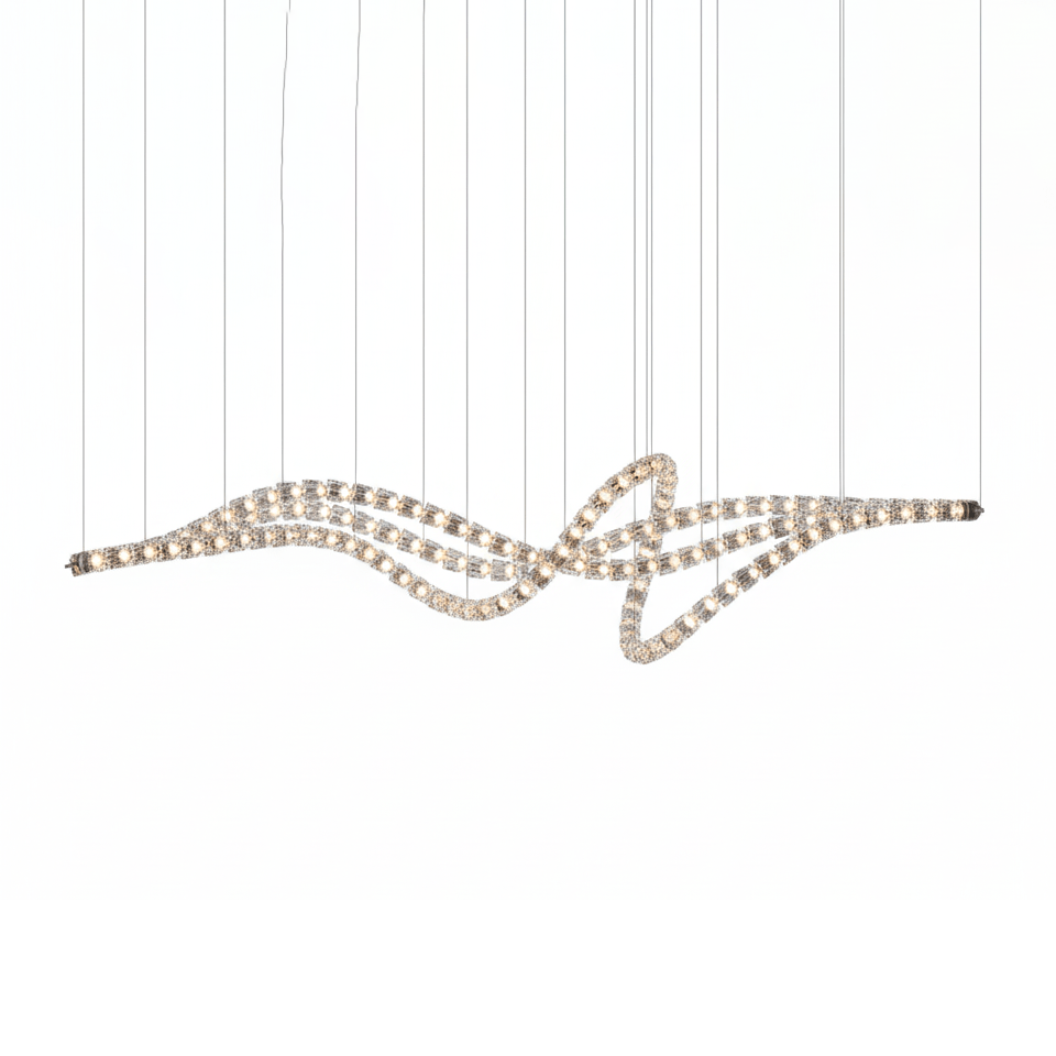 The Gabriel Waveform LED Chandelier | Custom Size & Made-to-Order Lighting for Luxury Homes & Commercial Spaces