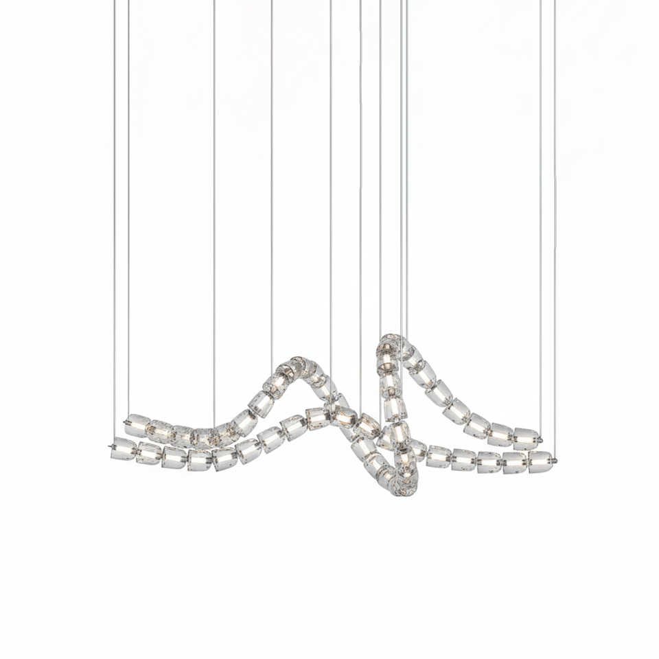 The Gabriel Waveform LED Chandelier | Custom Size & Made-to-Order Lighting for Luxury Homes & Commercial Spaces