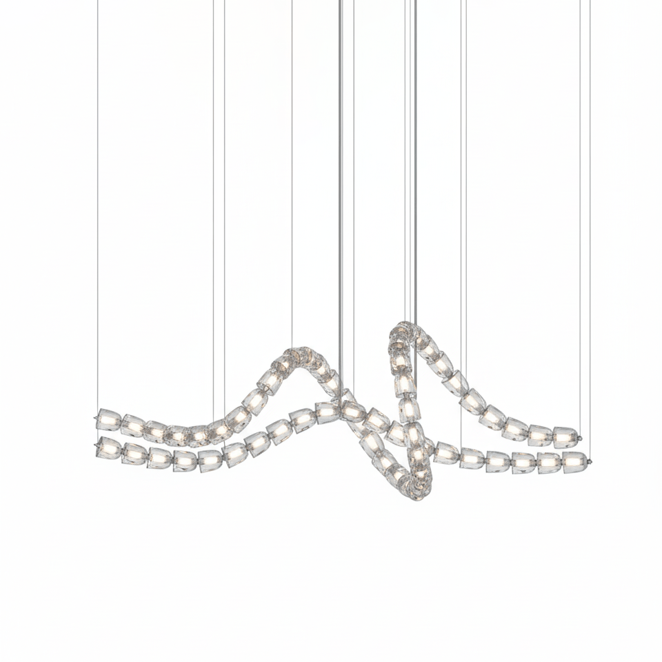 The Gabriel Waveform LED Chandelier | Custom Size & Made-to-Order Lighting for Luxury Homes & Commercial Spaces