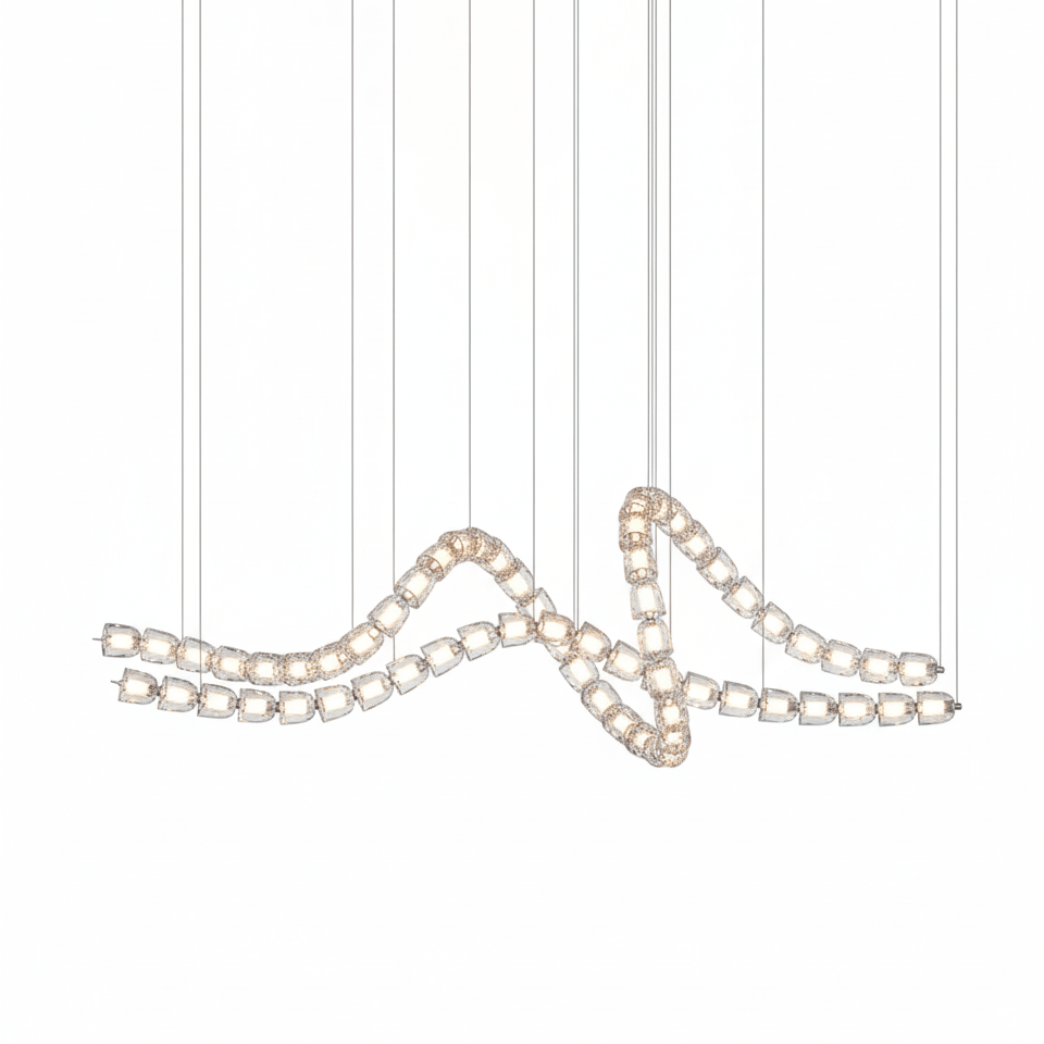 The Gabriel Waveform LED Chandelier | Custom Size & Made-to-Order Lighting for Luxury Homes & Commercial Spaces