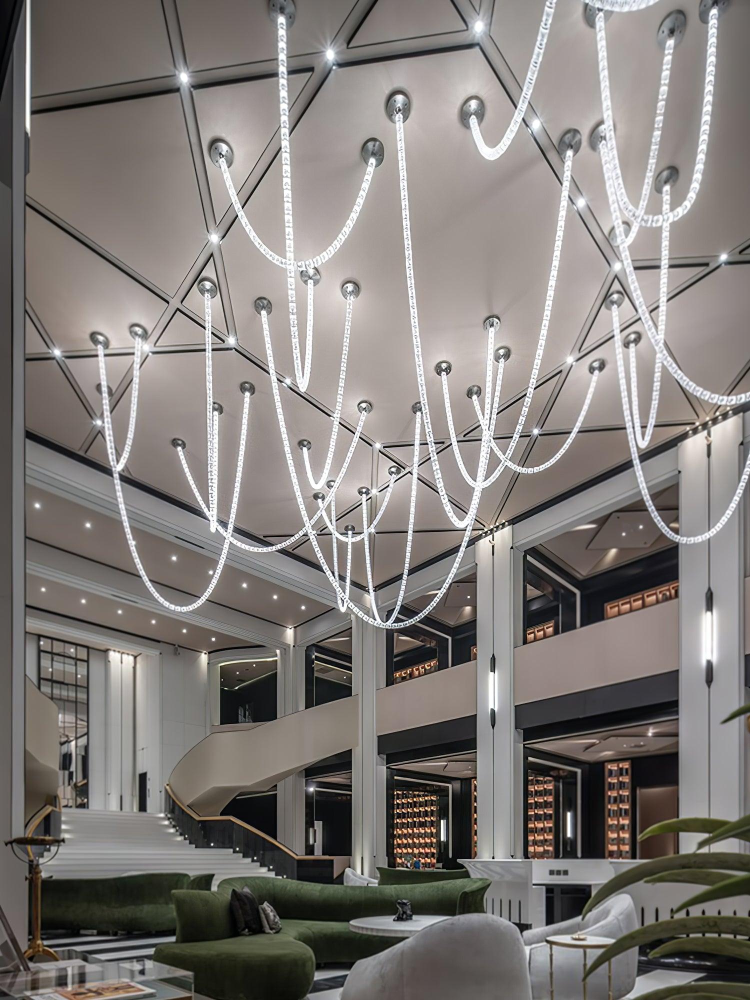 The Gabriel Waveform LED Chandelier | Custom Size & Made-to-Order Lighting for Luxury Homes & Commercial Spaces