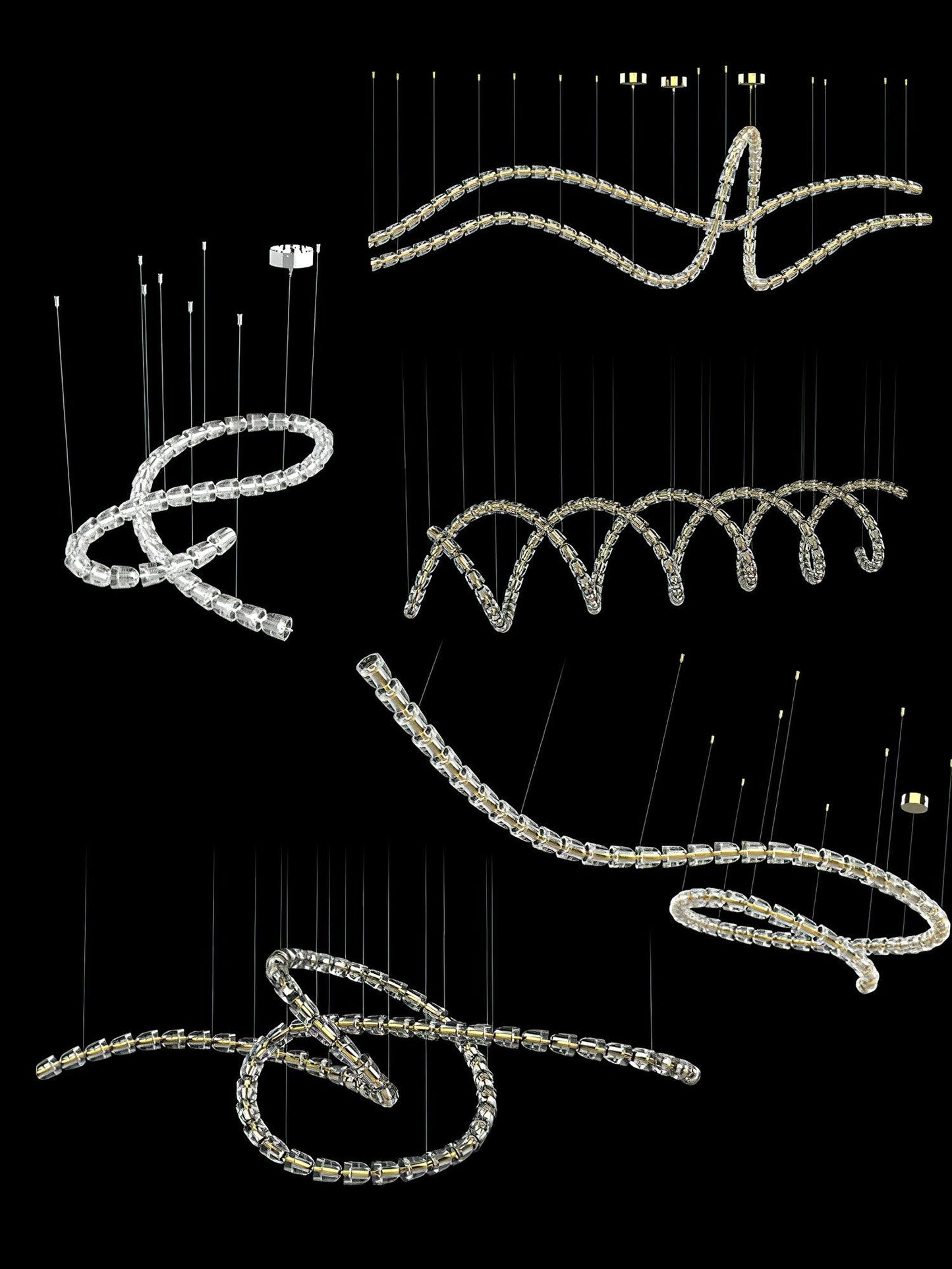 The Gabriel Spiral LED Chandelier | Custom Size & Made-to-Order Lighting for Luxury Residences & Commercial Spaces
