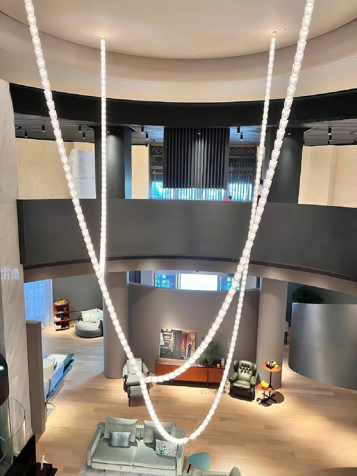 The Gabriel Spiral LED Chandelier | Custom Size & Made-to-Order Lighting for Luxury Residences & Commercial Spaces