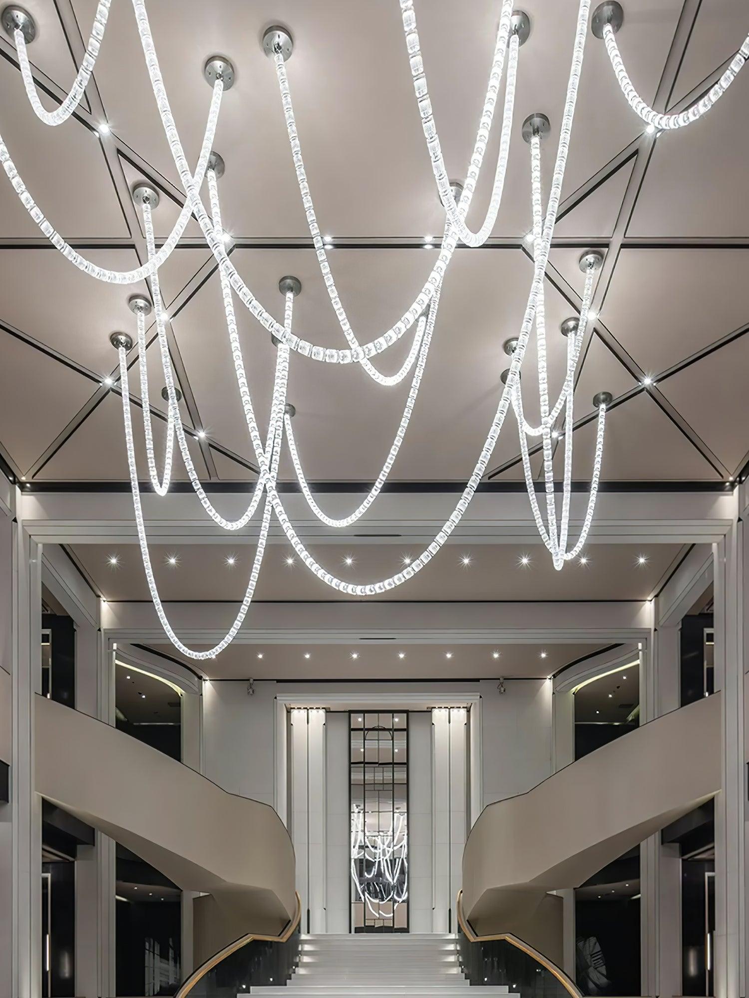 The Gabriel Curved LED Chandelier | Custom Size & Made-to-Order Lighting for Luxury Homes & Commercial Spaces