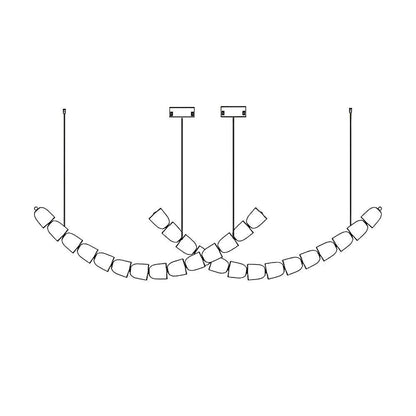 The Gabriel Curved LED Chandelier | Custom Size & Made-to-Order Lighting for Luxury Homes & Commercial Spaces