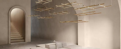 Geometric Linear Grid Pendant Lamp