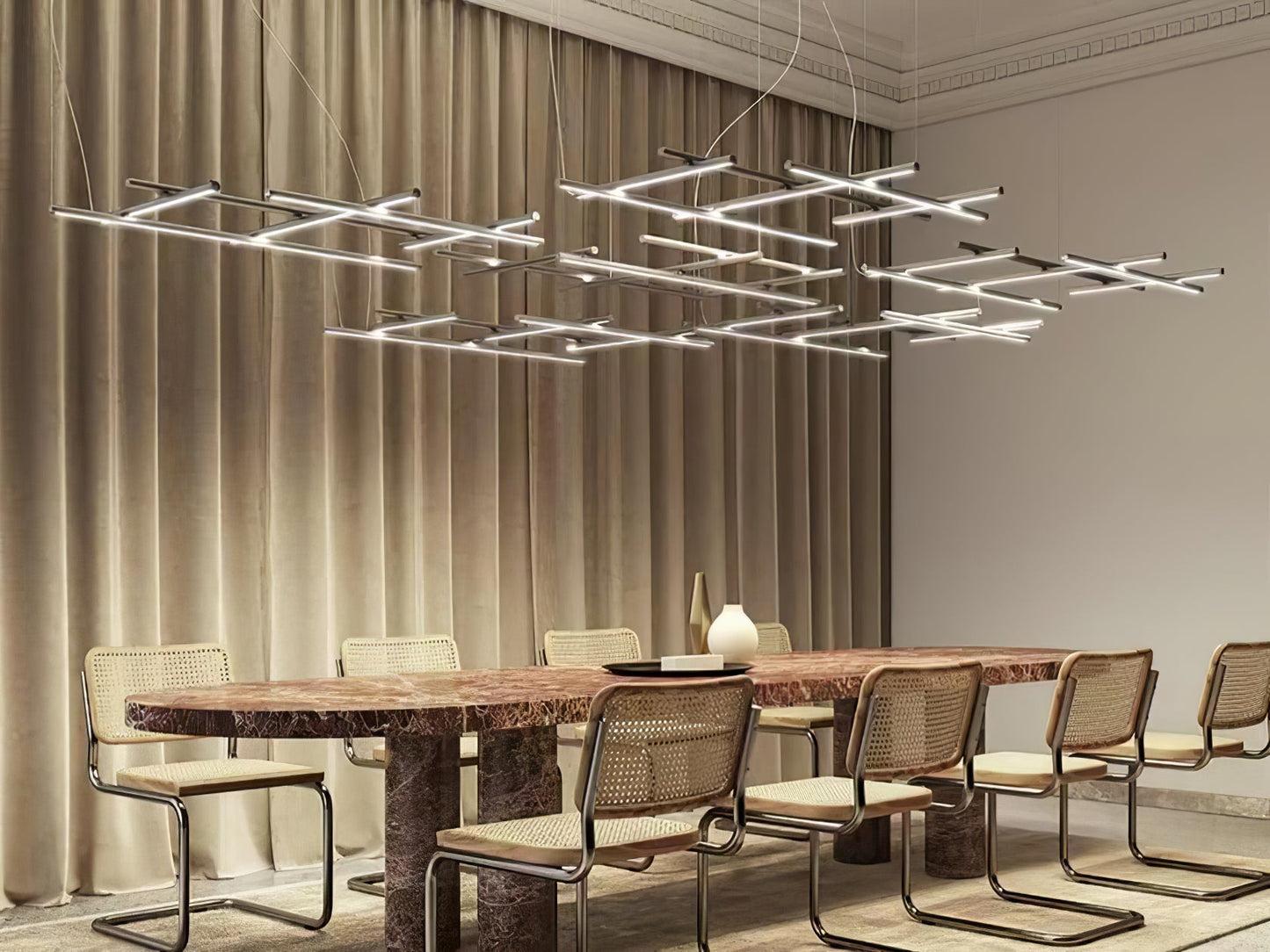 Geometric Linear Grid Pendant Lamp