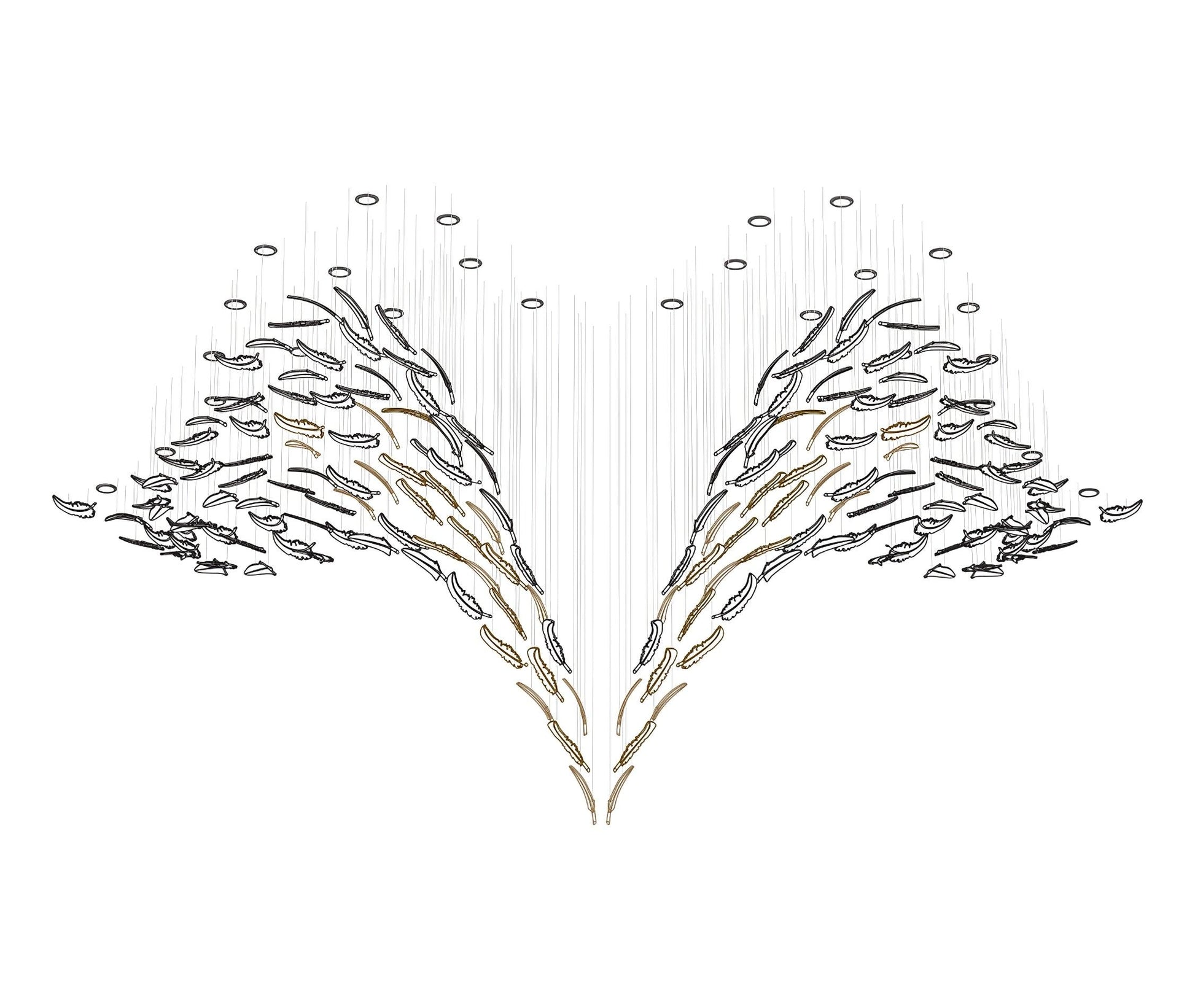 Glass Feathers Flying Chandelier