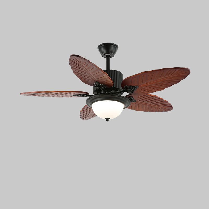 Banana Wood Leaves Ceiling Fan Light