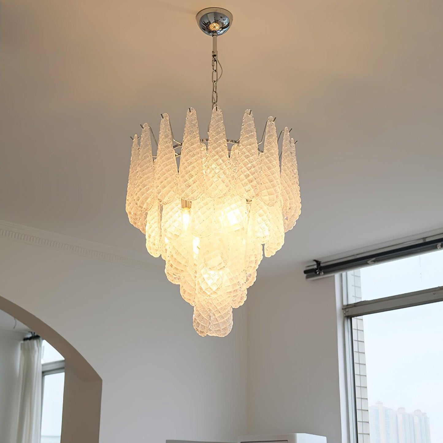 Grid Glass Waterfall Chandelier