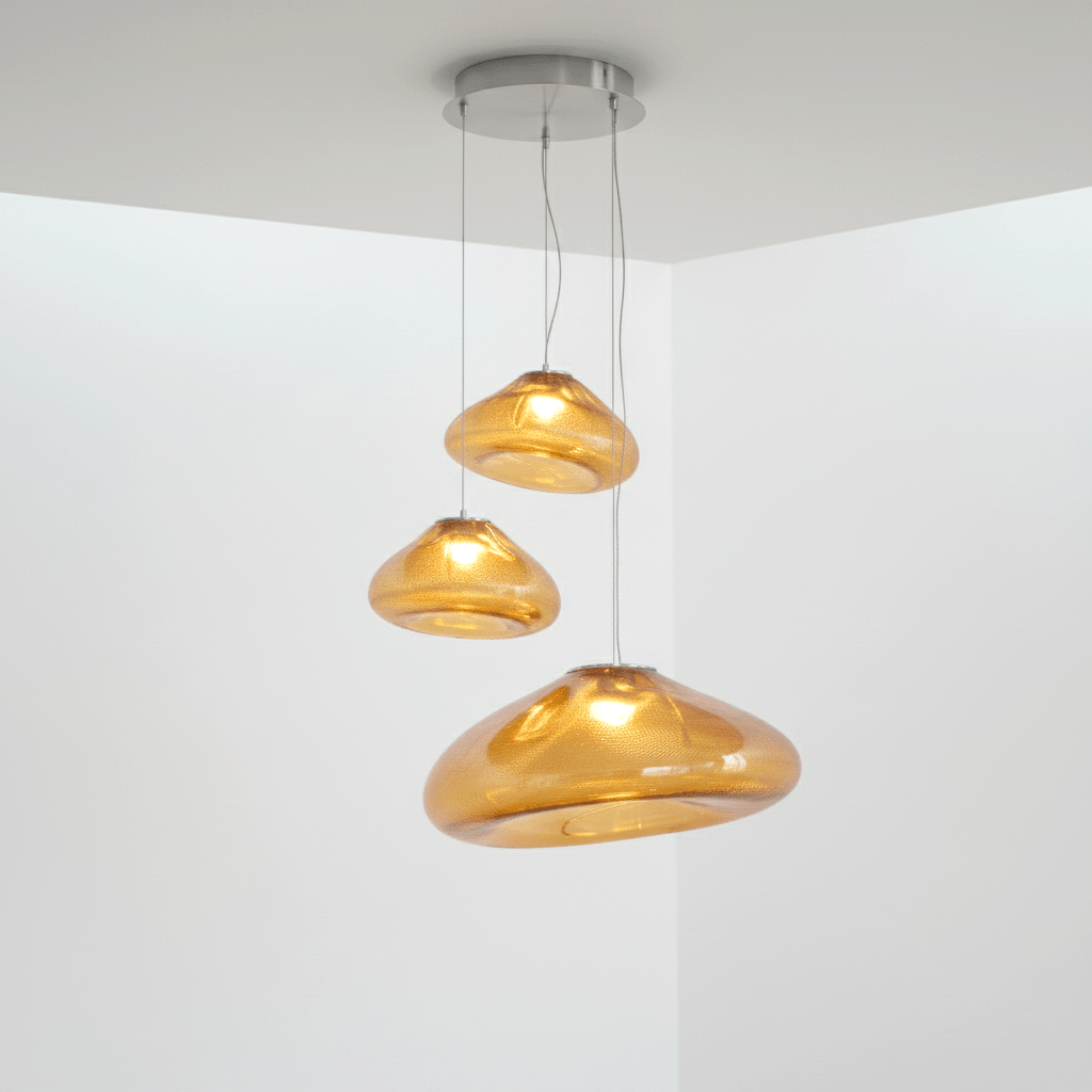 Blown Glass Mesh Pendant Light