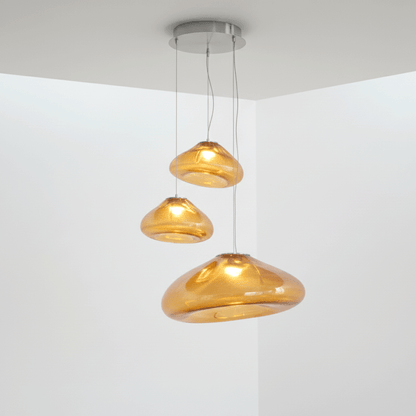 Blown Glass Mesh Pendant Light