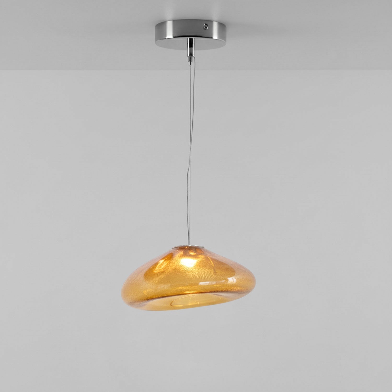 Blown Glass Mesh Pendant Light