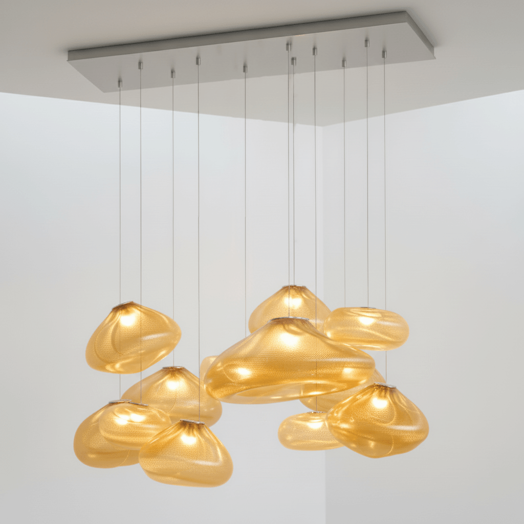 Blown Glass Mesh Pendant Light