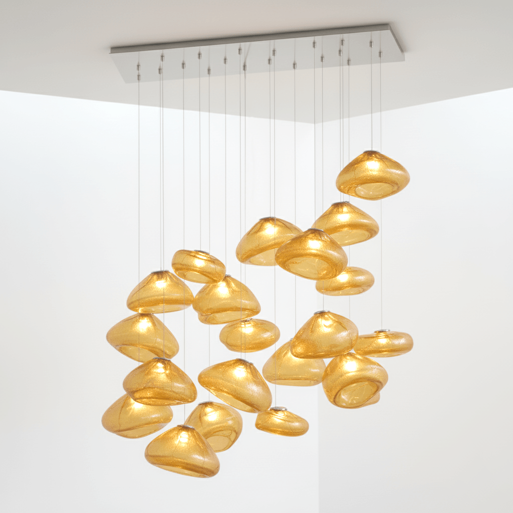 Blown Glass Mesh Pendant Light