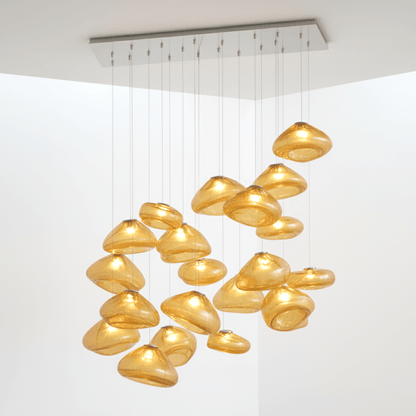 Blown Glass Mesh Pendant Light