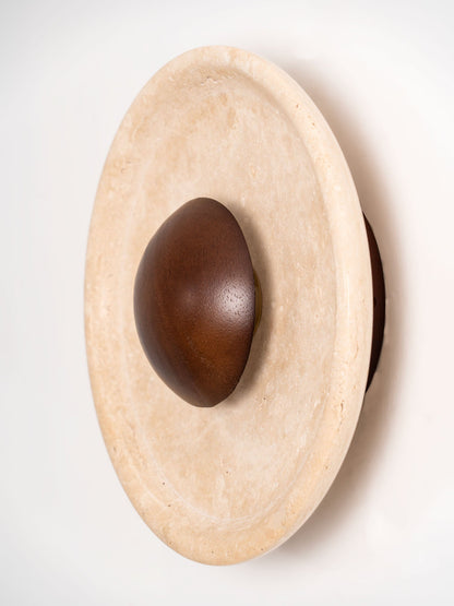 Halo Travertine Wall Light