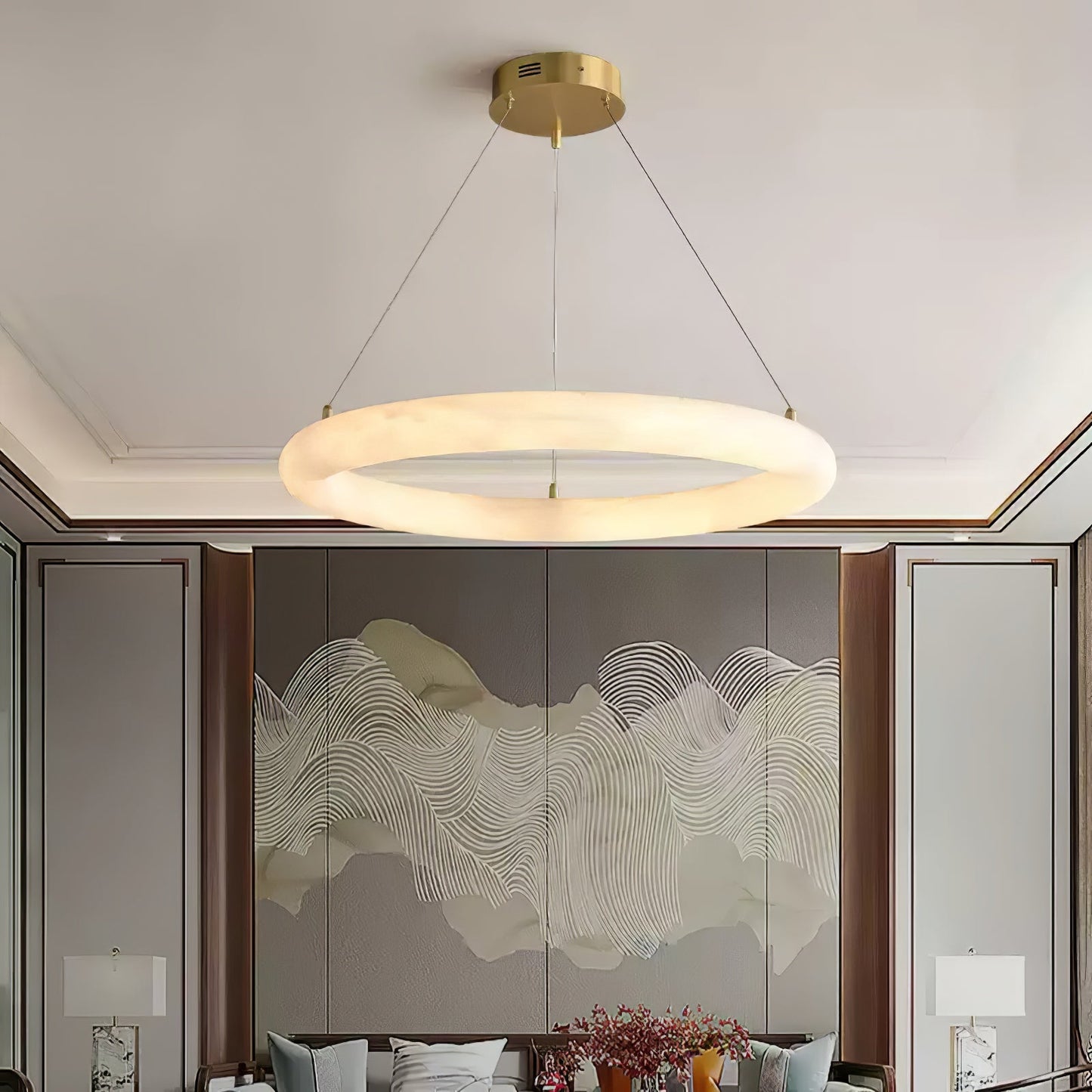 Halo di Pietra Alabaster Chandelier