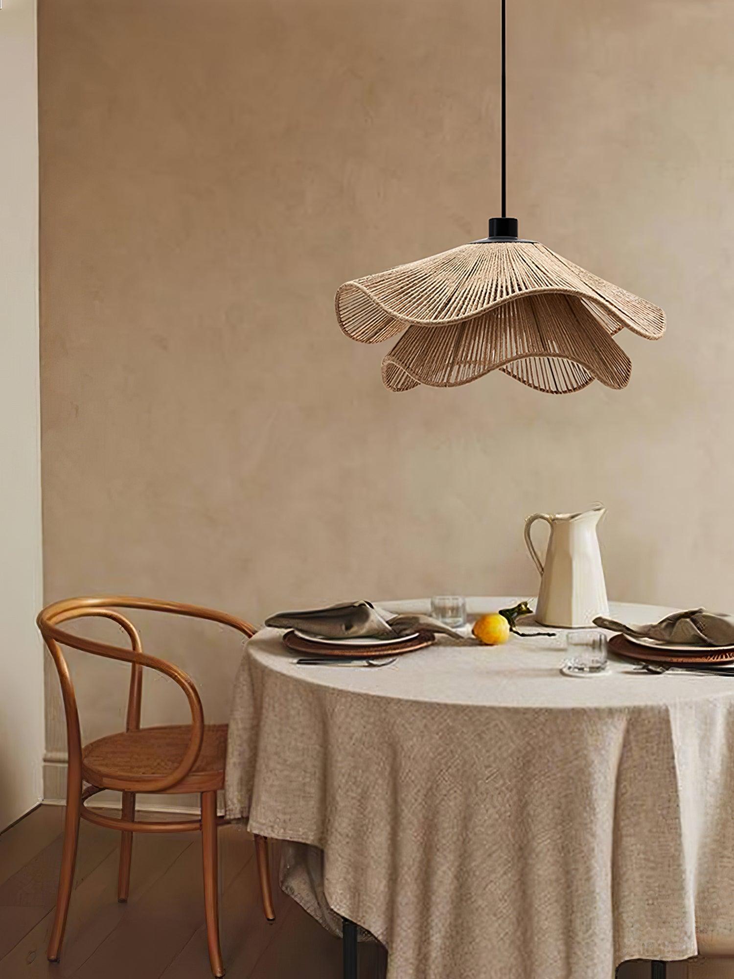 Handmade Straw Hat Pendant Lamp