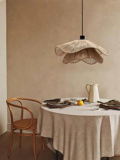 Handmade Straw Hat Pendant Lamp