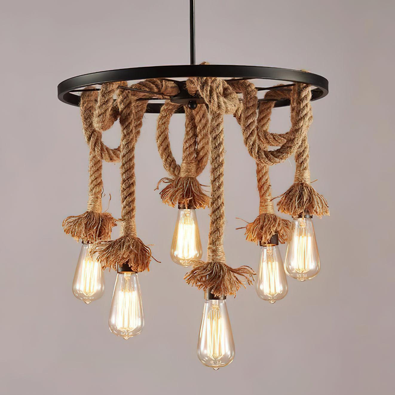 Hemp Rope Industrial Chandelier
