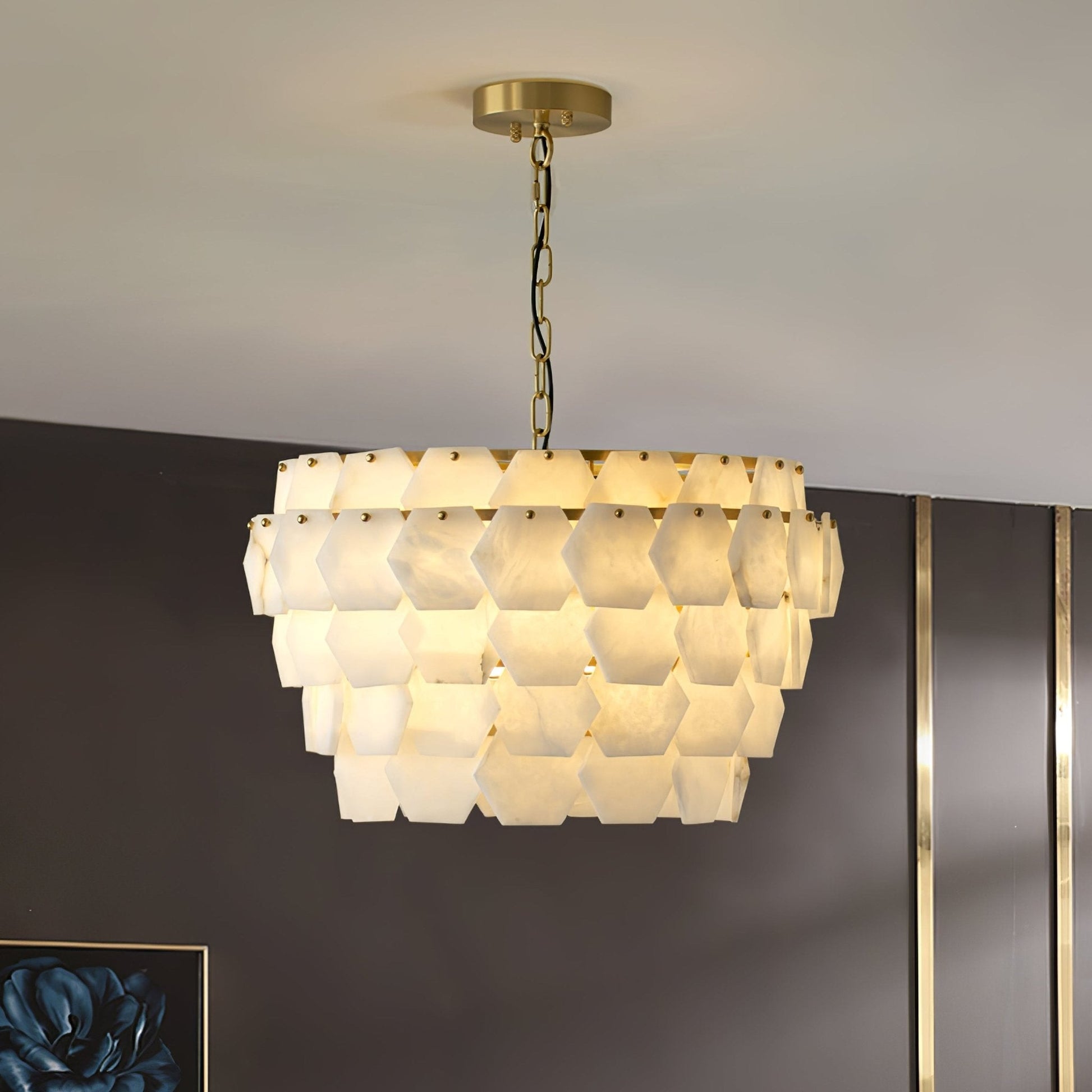 Hexa Cloud Alabaster Pendant Light