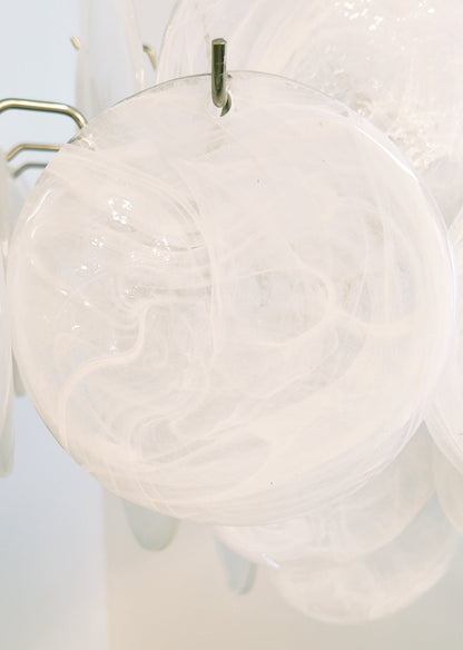 Isadora Murano White Disc Chandelier