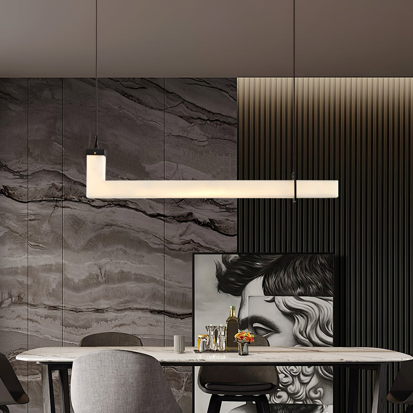 L-Axis Alabaster Pendant Lamp