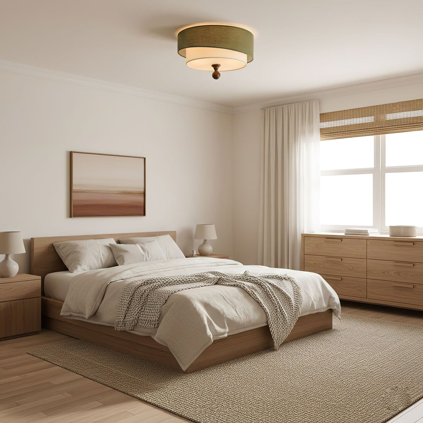 Layered Fabric Ceiling Light