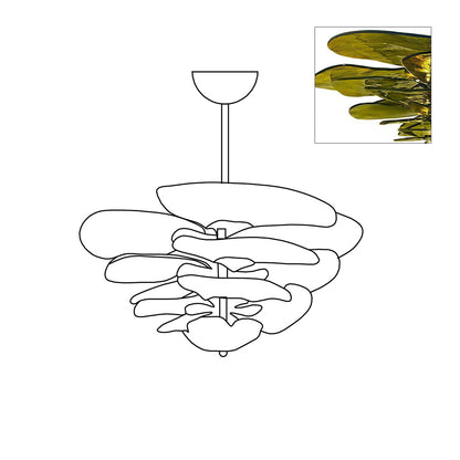 Petals Gold Murano Chandelier