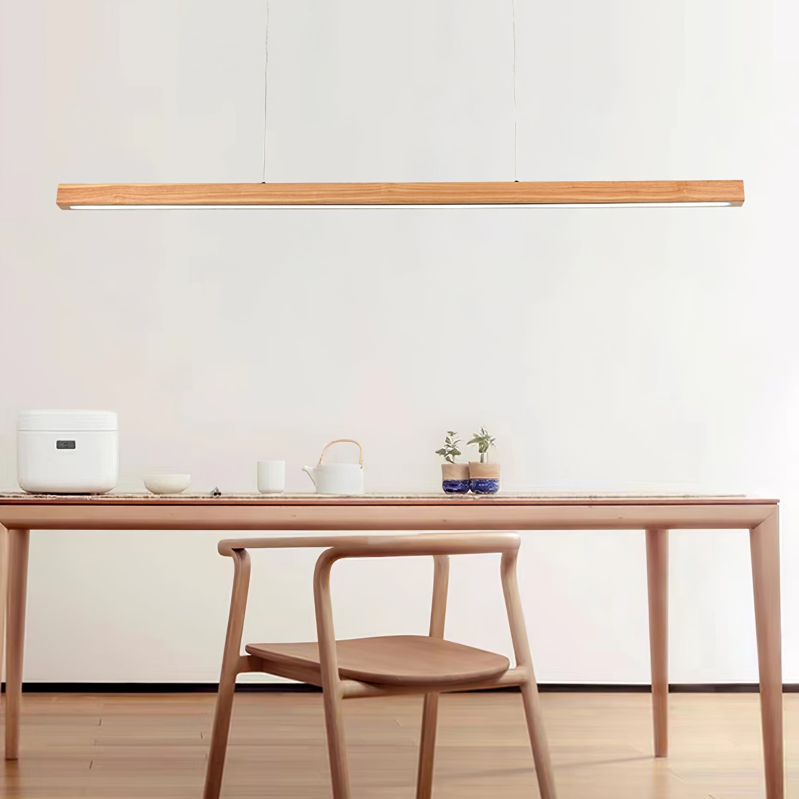 Linear Wooden Pendant Light