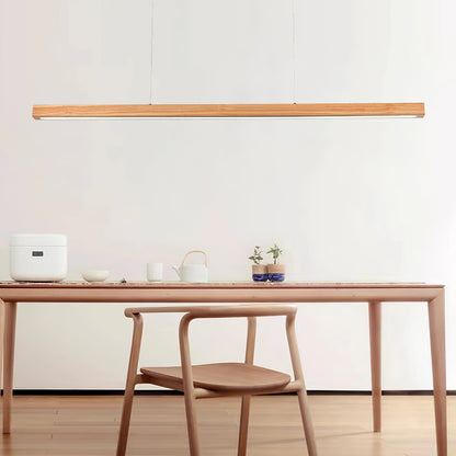 Linear Wooden Pendant Light