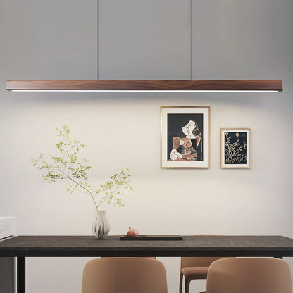 Linear Wooden Pendant Light