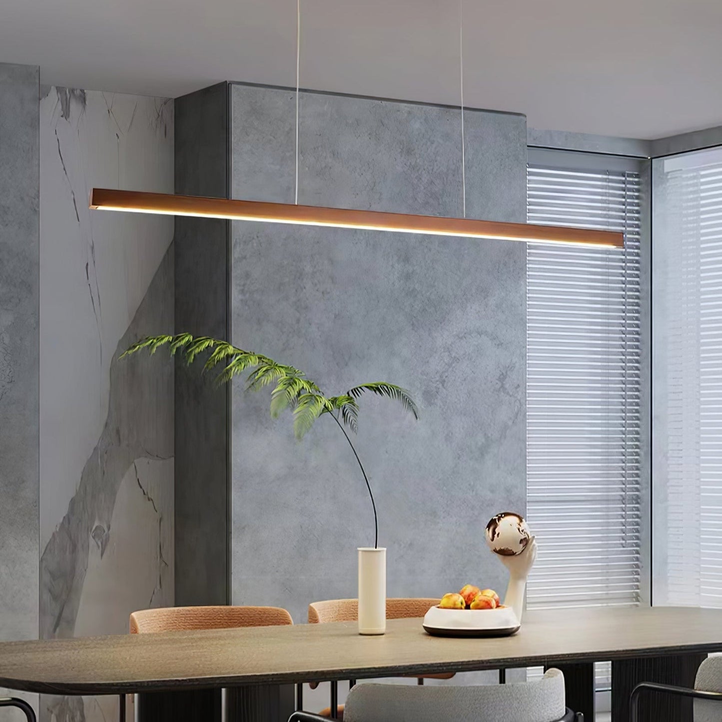 Linear Wooden Pendant Light
