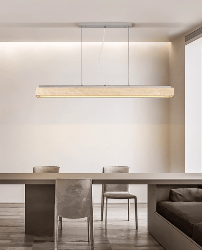 Linear Travertine Suspension Lamp