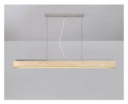 Linear Travertine Suspension Lamp