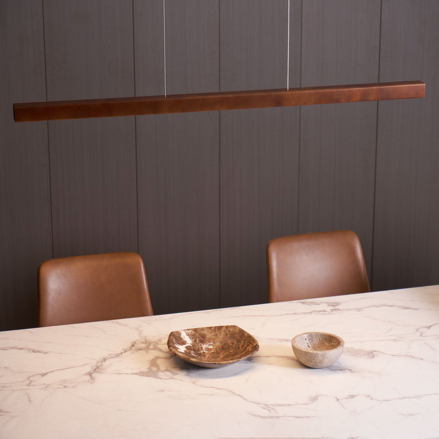 Linear Wooden Pendant Light