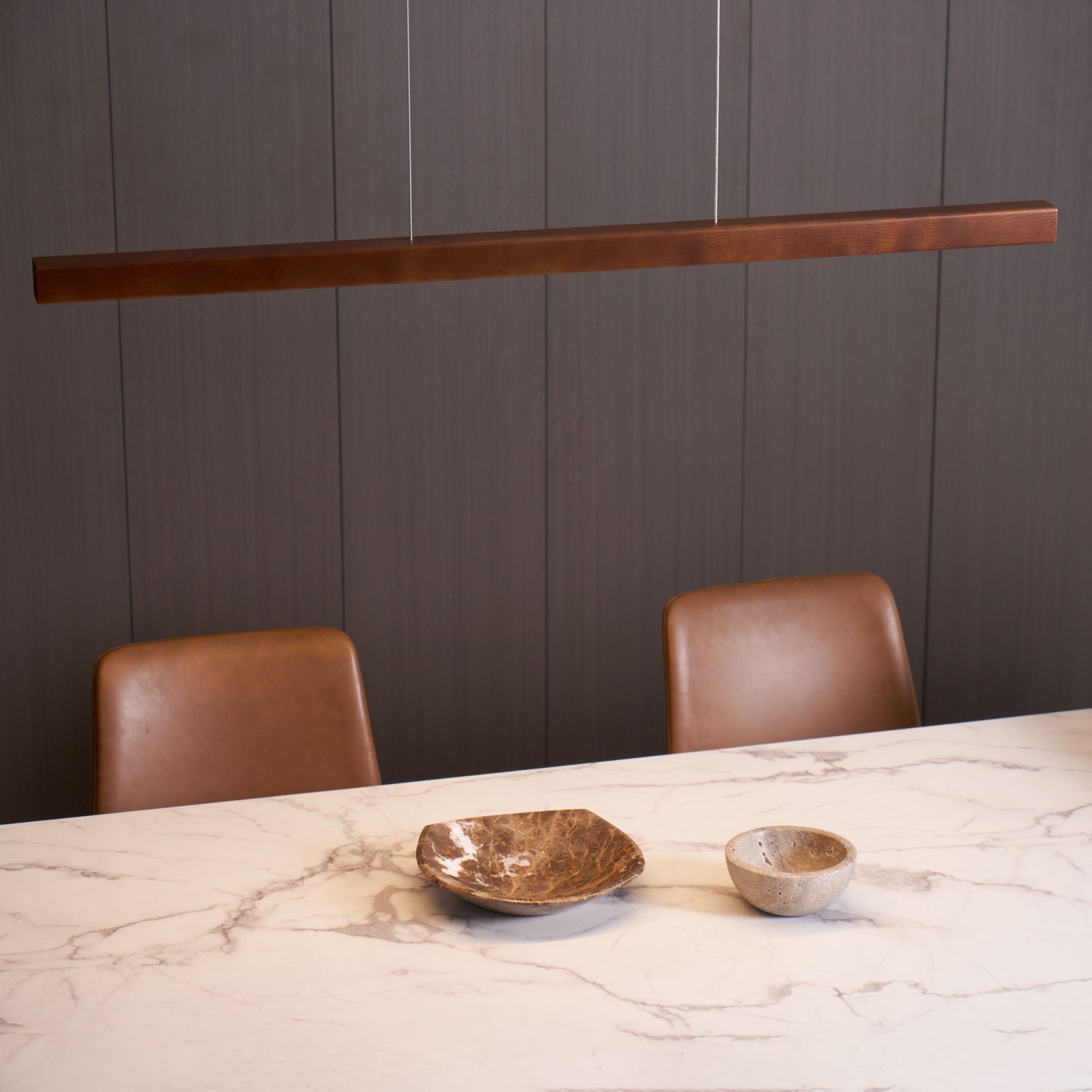 Linear Wooden Pendant Light