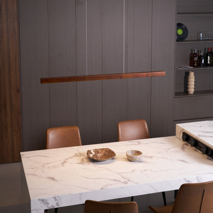 Linear Wooden Pendant Light