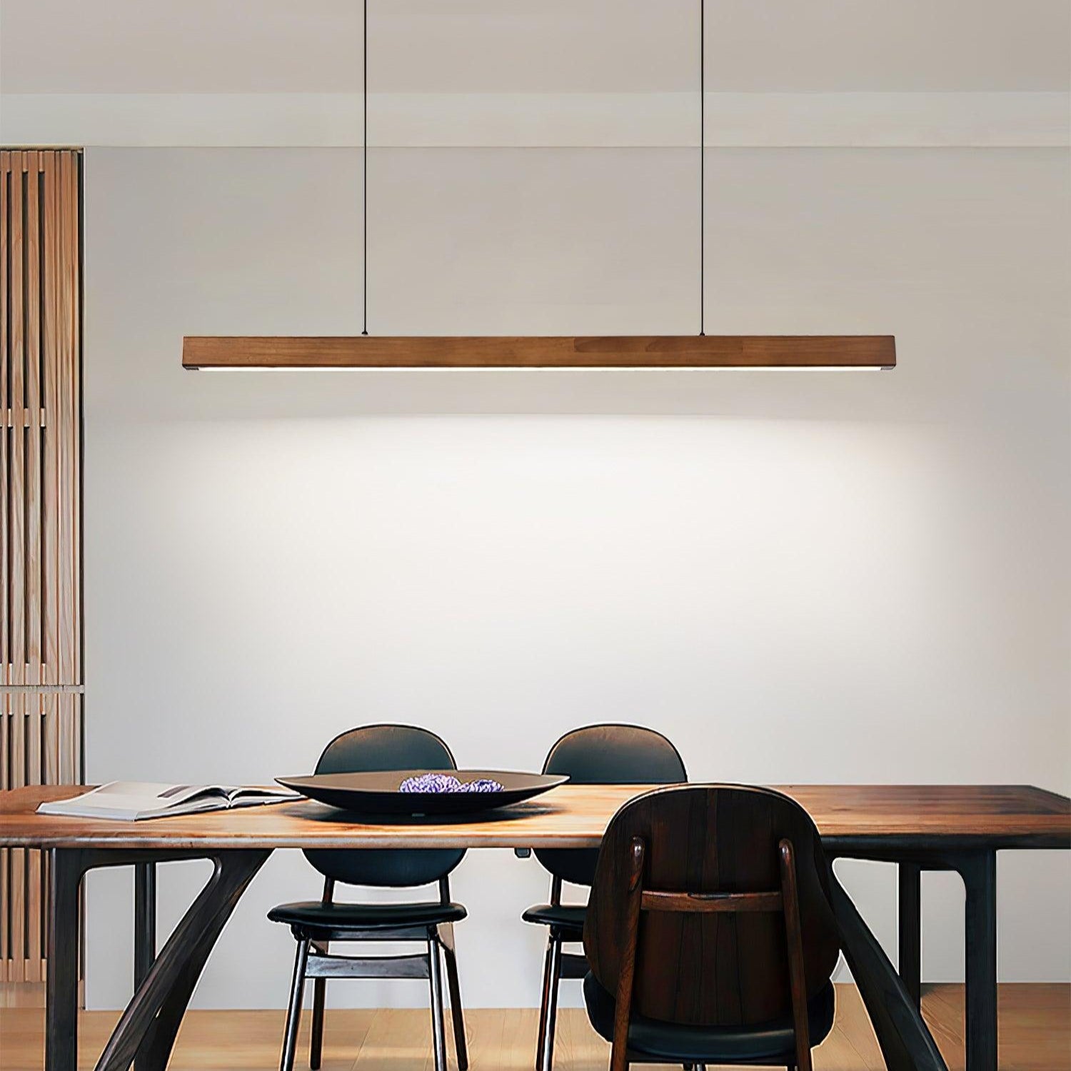 Linear Wooden Pendant Light